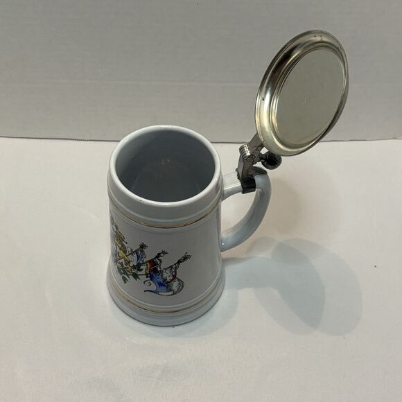 Vintage Bavarian Beer Stein Pewter Lid Bavrian Coat of Arms Made In Germany - Picture 8 of 9